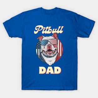 Pitbull Dad - USA Flag T-Shirt